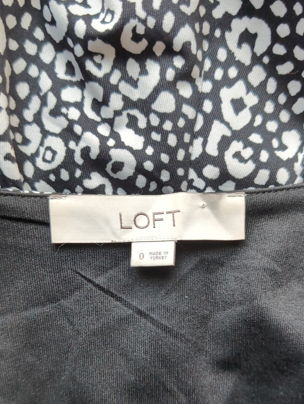 Loft Black & White Leopard Wrap Dress - Picture 5 of 5
